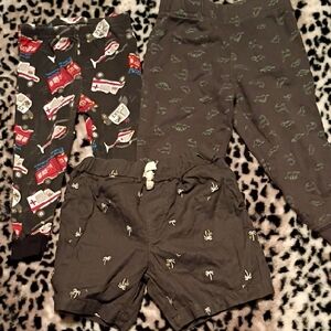 Kids Printed Bottoms Set - Black and Gray